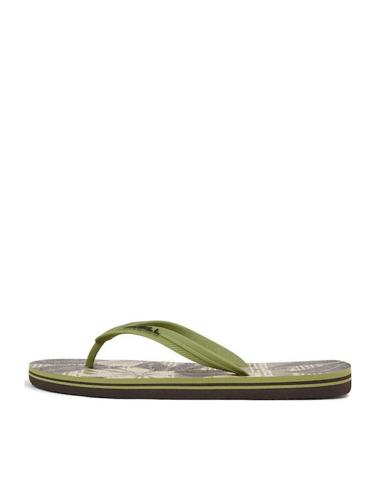 Profile Graphic Men's Flip Flops Khaki