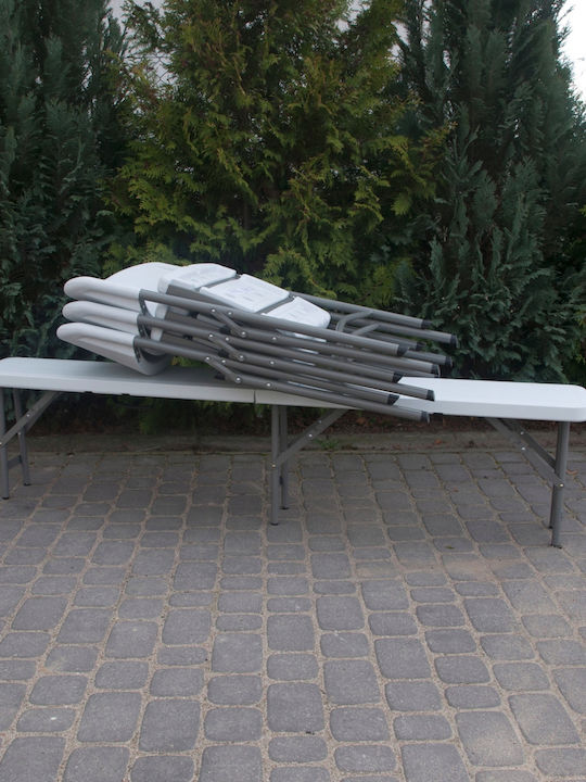 Klappbank Garten Catering Hdpe 180x24x42cm Weiß