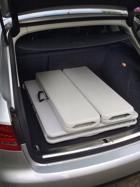 Klappbank Garten Catering Hdpe 180x24x42cm Weiß