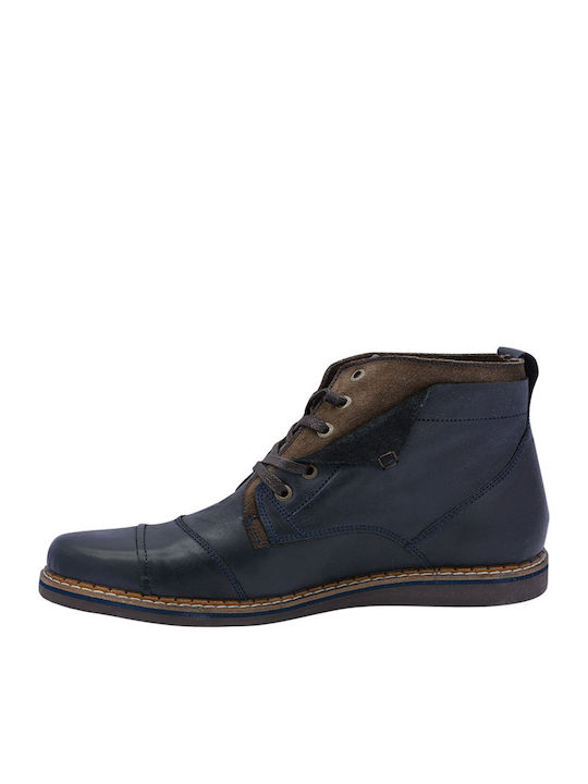 Leder Marineblau Herrenstiefel