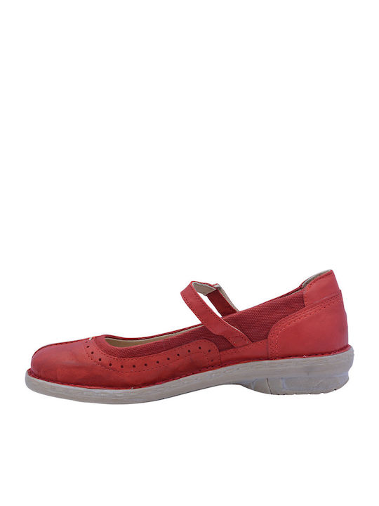Leather Ballerinas Red