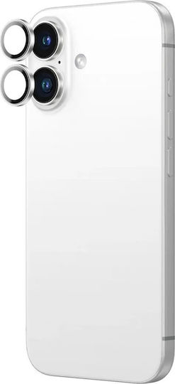 Amazingthing Ar Aluminum 2 Lens Glass Camera Lens Frame for iPhone 16 / 16 Plus White