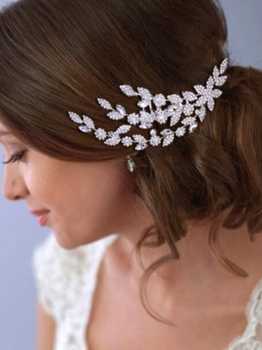 Κόσμημα Χτενάκι Ζιργκόν Ασημί Flower Lilly Hairpin Ba01 Hair Duty Hrd-ba01