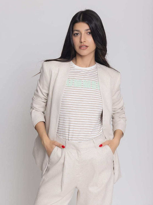 Vero Moda Soffie Lang Damen Blazer Beige