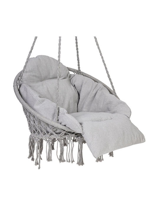 Leagăn suspendat fotoliu cu pernă Metal Gri Rezistență până la 120kg L64xL56xH53cm