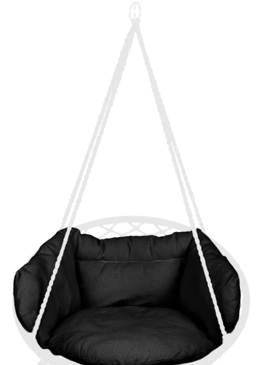 Garten & Veranda Schaukel mit Basis und Kissen Sessel Schwarz