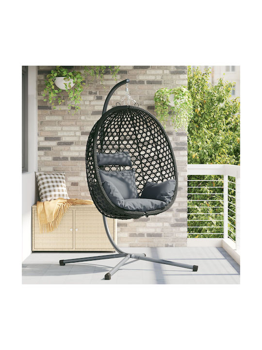 Pentru Grădină și Verandă Cu Suport Rattan L104xA100xÎ191cm Gri Pentru Grădină și Verandă Cu Suport Rattan L104xA100xÎ191cm Gri