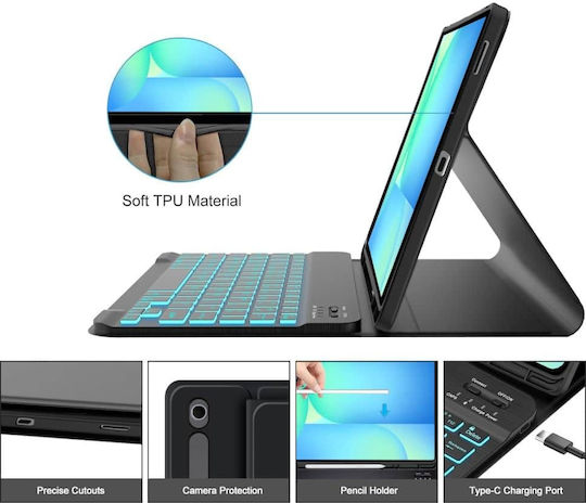 Tech-Protect SC PEN Flip Cover with Keyboard in English US Blacη (Galaxy Tab S10 FE+ Plus X620/X626B) F5906302368259