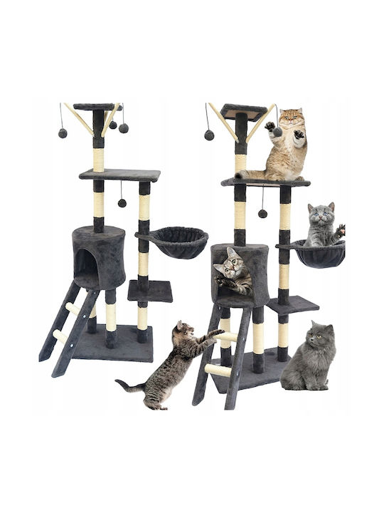 Cat Playset 51x36x138 Cm 6 Levels Sisal Toys Black