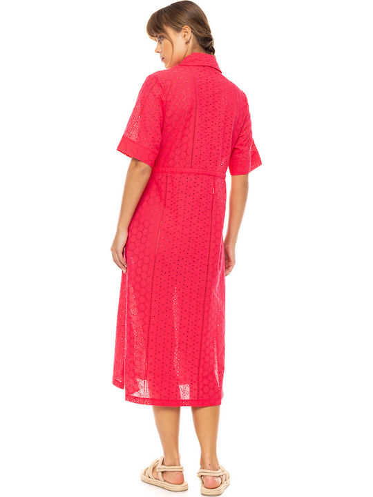 Pink Label Γυναικείο Φόρεμα Παραλίας Coral