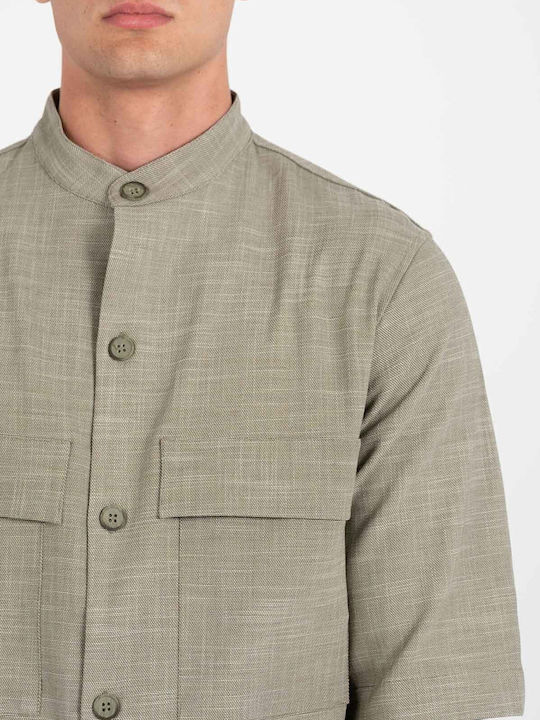 Langärmeliges Overshirt Olive