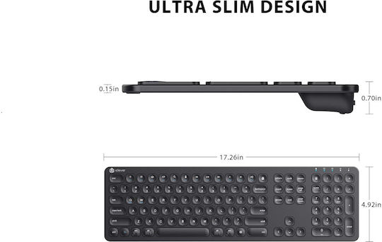 iClever E03-0131A-92 Ασύρματο Πληκτρολόγιο Αγγλικό US