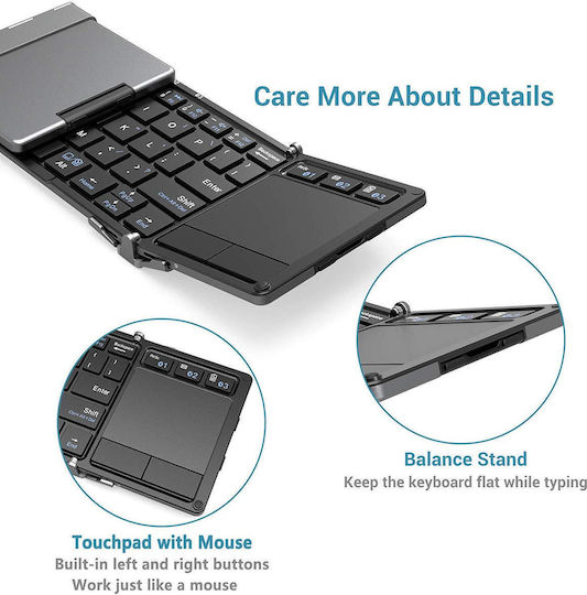 iClever IC-BK08 Безжично Клавиатура с тъчпад за таблет Английски US Foldable