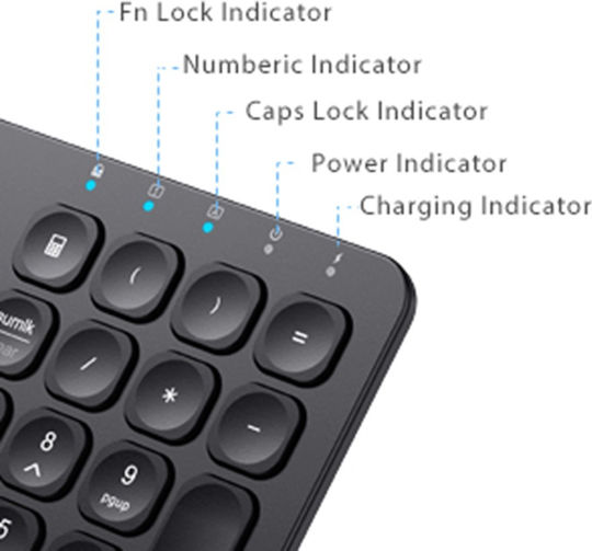 iClever E03-0131A-92 Ασύρματο Πληκτρολόγιο Αγγλικό US