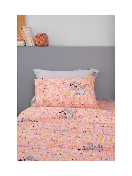 Palamaiki Cluster Set Kids Duvet Cover Single with Pillowcase Cotton Pink 170x250cm