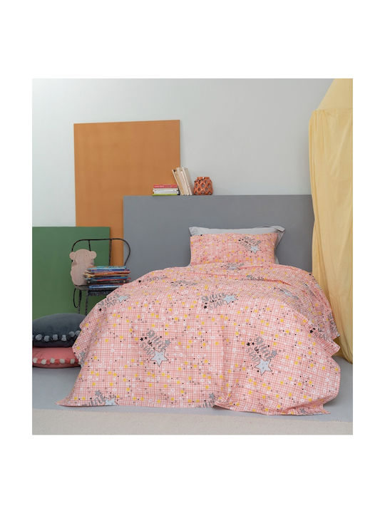 Palamaiki Cluster Set Kids Duvet Cover Single with Pillowcase Cotton Pink 170x250cm
