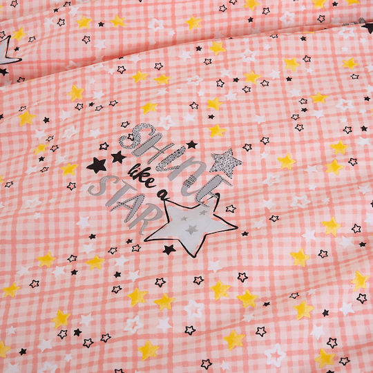Palamaiki Cluster Set Kids Duvet Cover Single with Pillowcase Cotton Pink 170x250cm