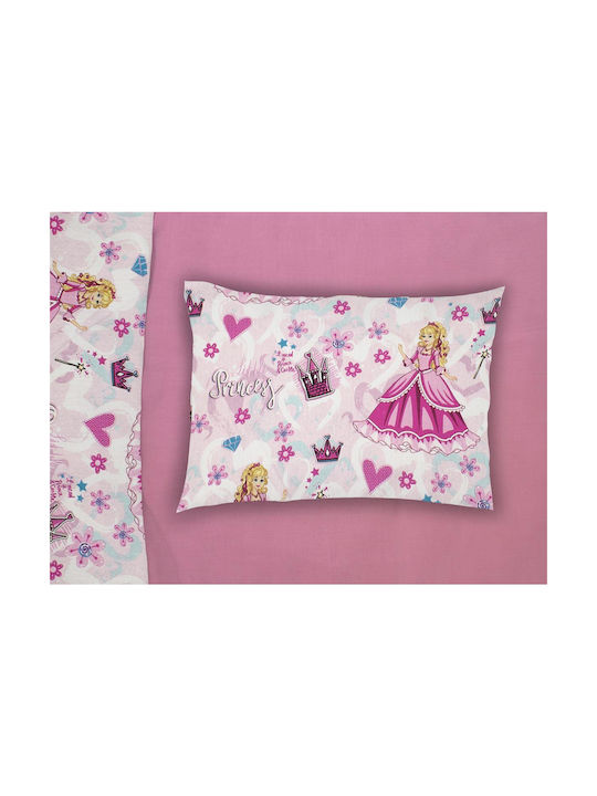 Dimcol Princess 390 Kids Duvet Cover Single Cotton Pink 160x240cm
