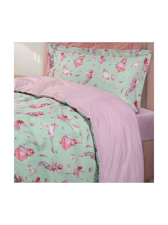 Greenwich Polo Club 8815 Set Kids Duvet Cover Single with Pillowcase Cotton Mint/Pink 160x240cm