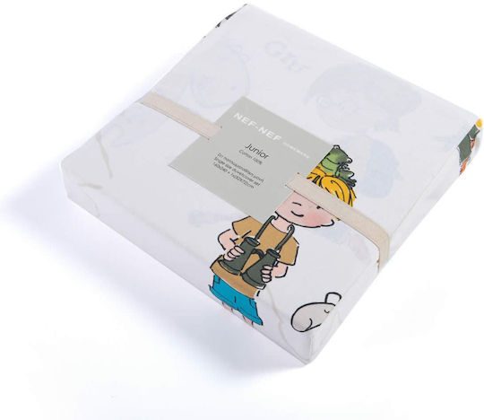 Nef-Nef Homeware Wild Bones Σετ Παιδική Παπλωματοθήκη Μονή με Μαξιλαροθήκη Βαμβακερή Εκρού 160x240εκ.