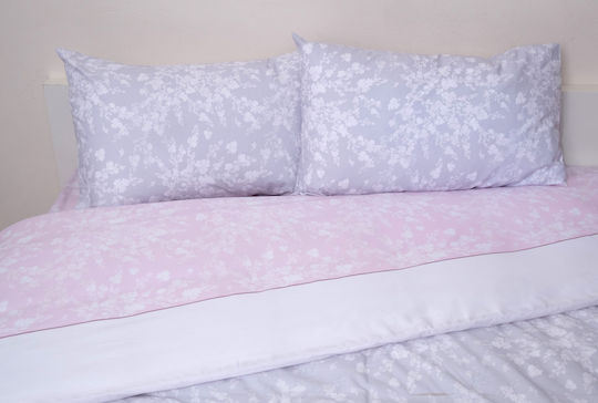 Viopros Set Kids Duvet Cover Single with Pillowcase Cotton PInk 160x240cm