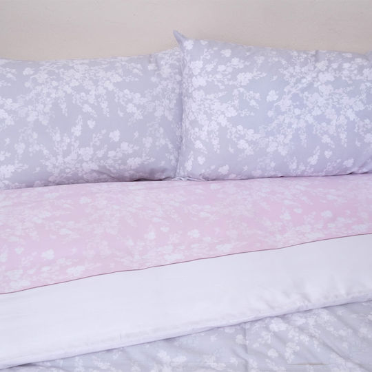 Viopros Set Kids Duvet Cover Single with Pillowcase Cotton PInk 160x240cm