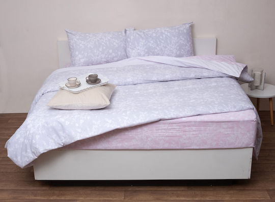 Viopros Set Kids Duvet Cover Single with Pillowcase Cotton PInk 160x240cm