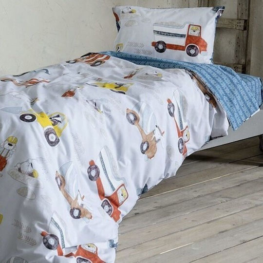 Nima Craftboy Set Kids Duvet Cover Single with Pillowcase Cotton Light Blue 160x240cm