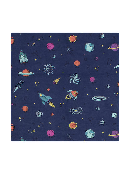 Dimcol Space Kids Duvet Cover Single Cotton 189 Blue 160x240cm