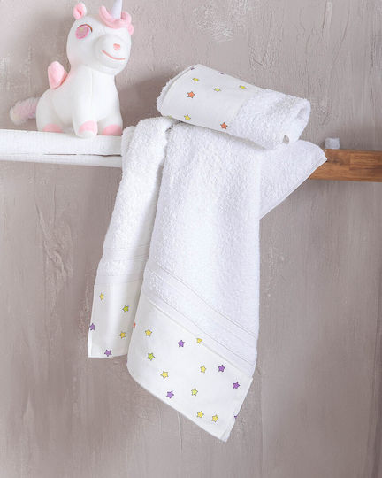Rythmos Blaze Set Kinderbettbezug Einzel mit Kissenbezug Baumwolle White 160x250cm