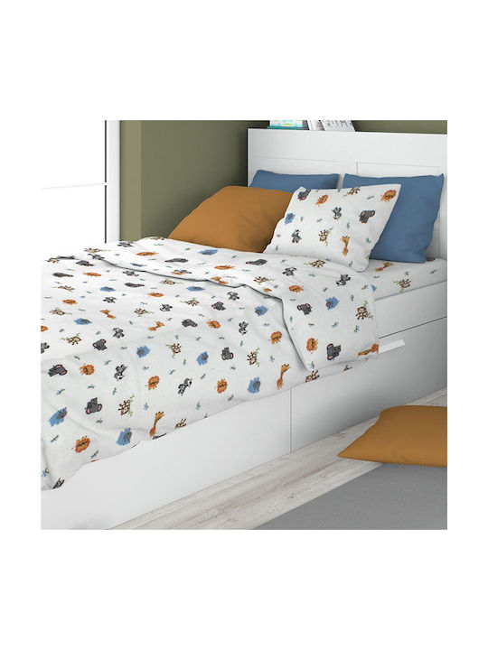 Dimcol Kids Duvet Cover Single Cotton White 160x240cm