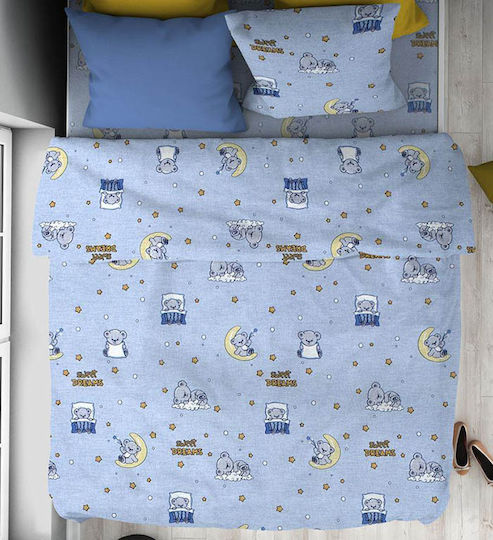 Dimcol Детски Плик за Завивка Единичен Памучен Sky Blue 160x240бр