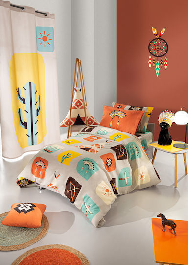 Saint Clair Indian Kids Duvet Cover Single Cotton Multicolored 160x220cm