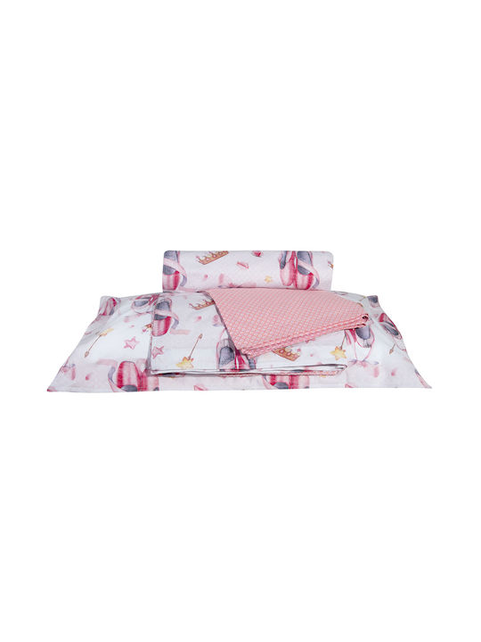 Greenwich Polo Club 8816 Set Kids Duvet Cover Single with Pillowcase Cotton PInk/Yellow/White 160x240cm