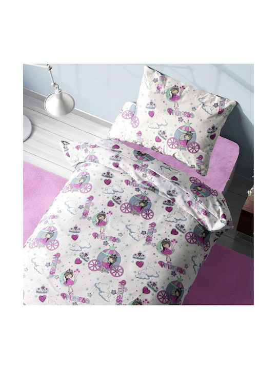 Dimcol Princess Детски Плик за Завивка Единичен White-lila 160x240бр