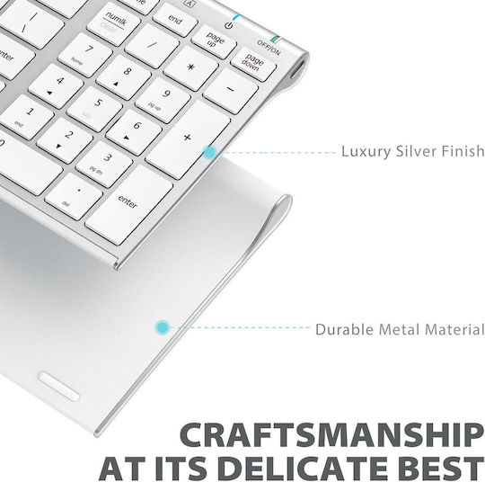 iClever IC-GK03 Kabellos Tastatur & Maus Set Englisch US Silber