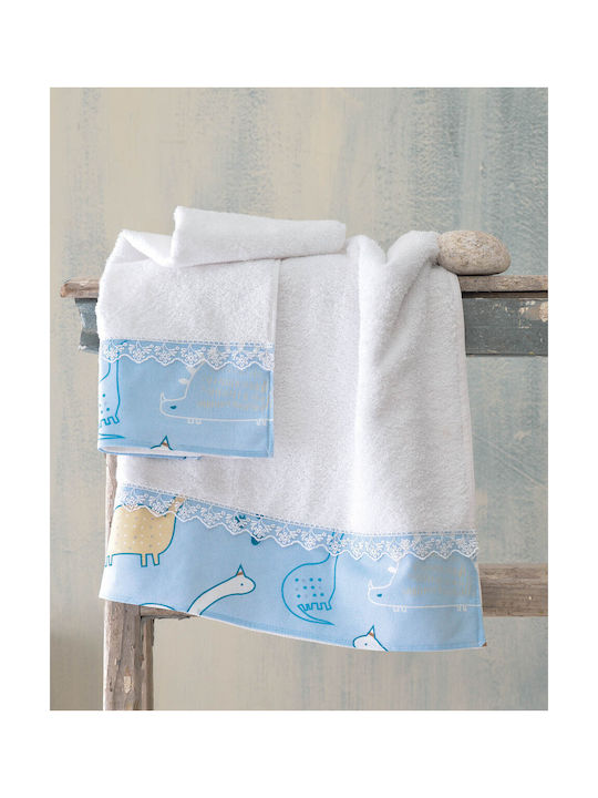 Rythmos Stomp Set Kids Duvet Cover Single with Pillowcase Cotton Light Blue 160x250cm