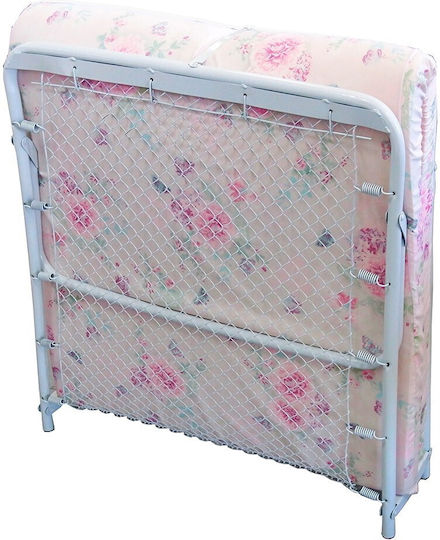 Klappbett mit Matratze 6cm Einzel Weiß 180x80x38,5cm