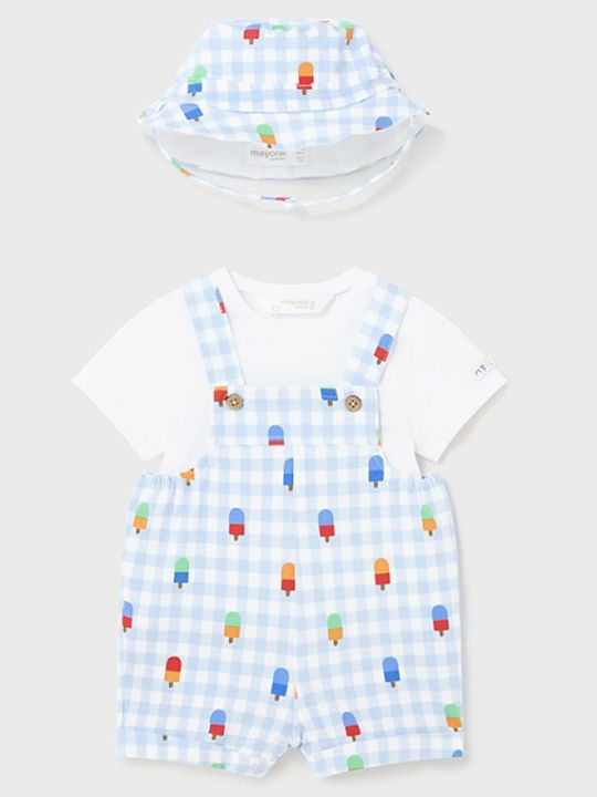 Kids Set With Dungarees Summer 3 Pieces Light Blue Ecofriends