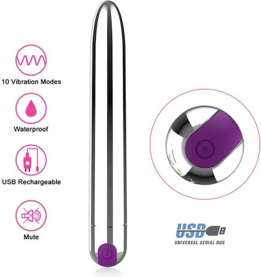 Ophelia's Dream Vibrator Bullet 18cm Argintiu