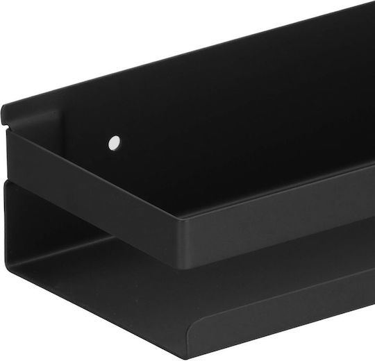 An der Wand montiert Badezimmerregal Metallisch 40x10x6cm Schwarz