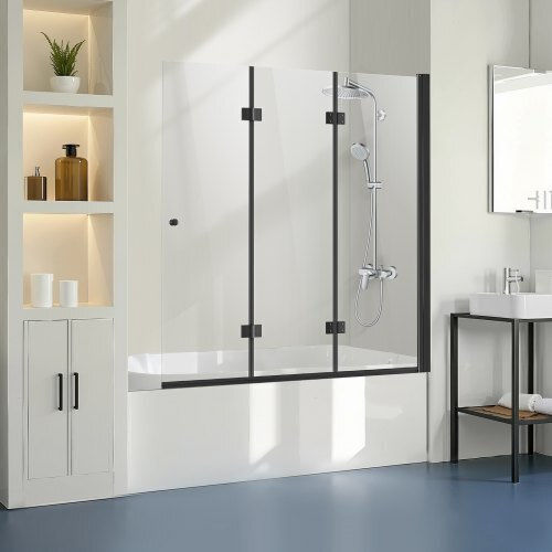 Vevor Fixed Side Bathtub 129.5x142.2cm Black