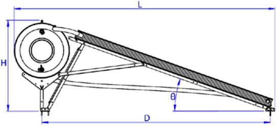 ILIOsak Pro Low Încălzitor solar de apă 200 litri Sticlă Dublă acțiune cu colector de 4 metri pătrați Încălzitoare solare de apă