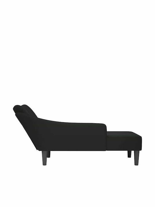 Recliner Samt Schwarz L140xW56xH66cm