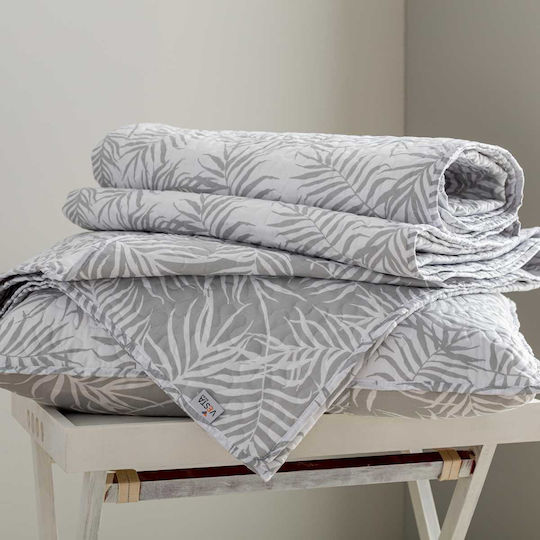Vesta Home Cuvertură Pat Dublu Microfibră Alb-Gri 220x230cm