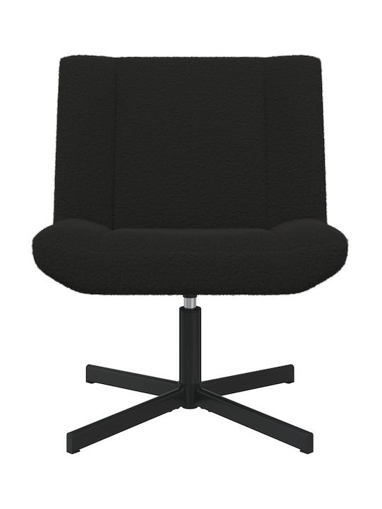 Rotativă Scaun Vizitator în Culoare Negru 63x75x76cm 1buc