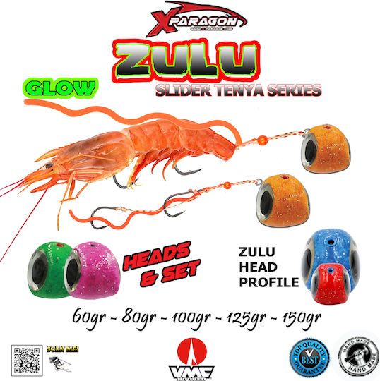 Set X-paragon Zulu Tenya Slider 125gr Portocaliu Glow Fluorescent
