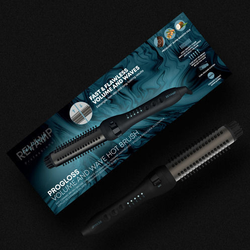 Revamp Progloss Volume & Wave Keramik Elektrische Haarbürste für Haarglättung und Locken