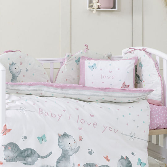Nima Baby Love Crib Bumpers Classic Inside White 40x200cm