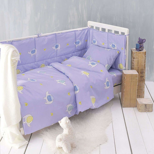 Rythmos Wooly Crib Bumpers Classic Inside Purple 40x200cm